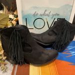 Madden Girl Black Leather Booties With Side Fringe Size 11 Photo 1