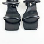 Free People NWT Parker Leather Chain Detail Heeled Sandal 11 Black Photo 2