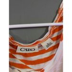 Cato  White And Orange Stripes And Polka Dots Tank Top Size Large Photo 2