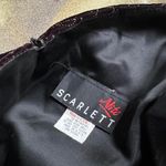 Vintage Black Velvet Floral Glitter Prom Dress Photo 6