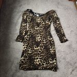 Eien Long Sleeve Animal Print Pleather Strip Dress SIZE 1X Photo 4