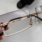 Amazon Women’s Square lens clear fashion sunglasses glasses w/free bear visor clip Photo 5