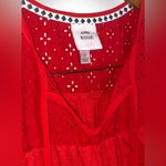 Knox Rose Women Rebel Red Eyelet lace Ribbed Tank Top Photo 5