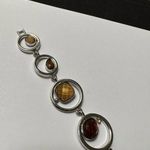 Lia Sophia Women’s Signed Rhinestone Silver Tone Brown Bracelet 7.5 Inch Photo 6