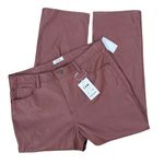 Kensie New  jeans Vegan Leather/Faux Leather Pants crop ankle Redwood Photo 6