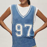 Anthropologie Pilcro Sporty Sleeveless
Twofer Sweater Size Small Blue Photo 0