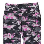 FILA  Running Black Pink Gray White Geometric Pattern Athletic Leggings XS Photo 1