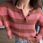 American Eagle  striped cropped sweater Photo 1