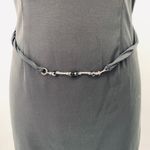 Vintage 90s Rampage Mini Dress Halter Collared Beaded Waist Belt Black Womens 4 Photo 3