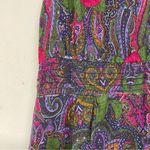 Vintage 1990s Bright Green & Pink Floral Sleeveless Deep V Neck Midi Dress Xs Photo 11