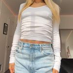 Hollister y2k white v neck long sleeve Photo 2