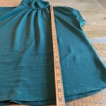 New Look  Green Mock Neck Blouse 8 Short Sleeve Elegant Women’s‎ Work Holiday Photo 6