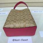 Coach  Khaki Pink Signature SM Town Bucket Bag With Colorblock Signature Canvas Phone Wallet Photo 5