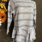 Doe & Rae ✅3/$30✅ NWT  Grey/White Striped Ruffle BabyDoll Top | MEDIUM | Photo 1