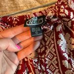 Angie Maroon floral bohemian crop top excellent condition hippie burgundy summer top L Photo 2