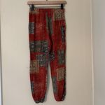 Patchwork graphic bohemian Harem pants Red Size XS Photo 2
