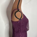 Adrianna Papell Art Deco beaded Gown Color Plum Size 2 Photo 7