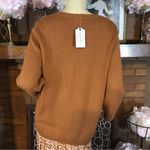 st. john's bay  BROWN "HELLO" MULTI-COLOR CREW NECK SWEATER NWT (L) Photo 2
