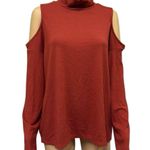 Gibsonlook Cold Shoulder Long Sleeve Brick Red Turtleneck Top Womens Large Photo 0