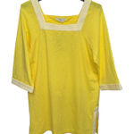 Boden USA Boden Dress Tunic Women's Size 14R Yellow Embroidered Beach Resort Wear Comfort Photo 0