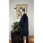 Charter Club Womens Jacket 4P 100% Wool Navy Blue Long Sleeve 2 Pocket 1 Button Photo 2