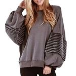 Young Fabulous and Broke On The Road Bella Faux Fur Bell Sleeves Sweatshirt Small Photo 0
