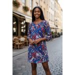 My Michelle  Boho Chic Paisley Shift Dress S — Multicolor Paisley Mini/Vintage Photo 9