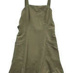 Essue  Women's‎ Olive Green Dress Mini Sundress Sleeveless Tie Back Boho Linen S Photo 0