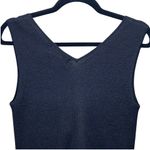 August Silk  Womens Cami Top Size L Black Knit Metallic Thread Sleeveless V‎ Neck Photo 2