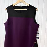 Tommy Hilfiger Colorblock Asymmetrical Elegant Purple Black Sleeveless Dress Photo 2
