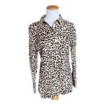 1901 NWT Womens Cheetah Animal Print Button Down Weekend Shirt - Sz M Photo 1