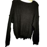 Skylar + Madison Skylar‎ + Madison Black Distressed Cardigan Sweater Photo 2