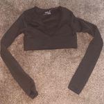 Garage Brown Long Sleeve Crop Top Photo 0