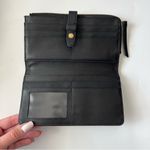 Fossil  Fiona Tab Clutch Black Leather Wallet w/ Gold Hardware Photo 5