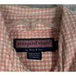 Vineyard Vines  Shirt Women Small‎ Orange White Gingham Seersucker Casual Coastal Photo 6