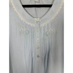 Miss Elaine Blue White Ruffle Cottage Dress Nightgown Floral Long Sleeve Large Photo 4