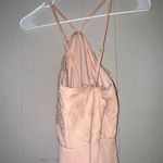 Lulu’s Women's Pink Chiffon Maxi Dress M Halter Formal Lace Detail Size M Photo 3