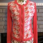 Carmin Coral Pink Sheer Cardigan Blouse Photo 0