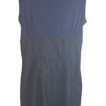 Jenni Kayne  Navy Blue Sheath Dress Woven Corset Waist Zipper Back Size 2 Photo 0