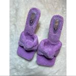 EGO  Shoes Lilac Terry Towel Knotted Square Toe Mule Heels Purple Slip-On Size 8 Photo 2