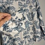 Calypso St. Barth Embroidered Shacket Shirt Button Up Blue White Linen Cottage Photo 5