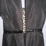 Carmen Marc Valvo Black Ribbed Metallic Square Neck Cap Sleeve Short Dress Sz 10 Photo 8