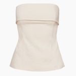 Aritzia NWT  babaton Element Linen Tube Top natural ecru off white beige 6 Photo 0