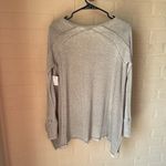 Free People Free Peoplee shirt moss gray green waffle knit small NWT oversied shark bite hem Photo 7