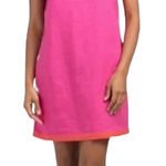 Sigrid Olsen Womens Dress Sz L Pink Orange Linen Shift Simple Summer Sundress Photo 0