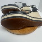 Clarks  Collection Zia Castle Black Leather Wedge Ankle Strap Sandal Women Sz 10M Photo 10