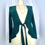 Allegra K  Women's Tie-Front Dressy Ruffled Long Sleeve Open Cardigan (809) Photo 6