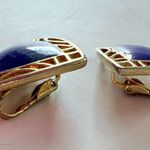 Vintage Triangle Purple Enamel Gold Tone Clip Photo 4