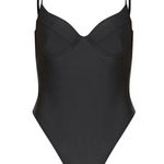 Pretty Little Thing Black Basic Cupped One Piece Swimsuit, Size 4 A/B Photo 0