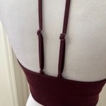 Anthropologie Burgundy Textured Strappy Crop Tank Top Boho Casual S/M Photo 4
